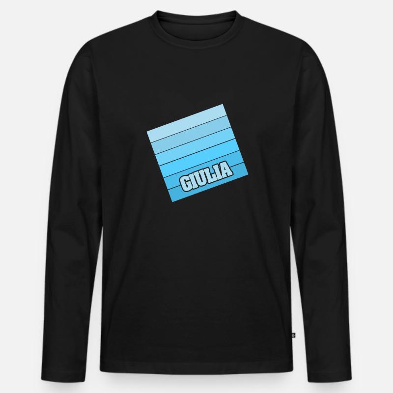 Frau Giulia - Männer Premium Bio Langarmshirt - Schwarz