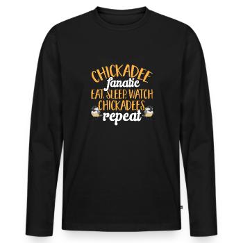 Observation des oiseaux mésanges - T-shirt manches longues Premium bio Homme - noir - Devant - Nico (187cm)