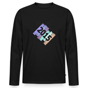 Grufti 2015 - Männer Premium Bio Langarmshirt - Schwarz - Vorne - Nico (187cm)