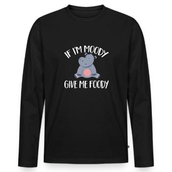 Hippopotame Hippopotame - T-shirt manches longues Premium bio Homme - noir - Devant - Nico (187cm)