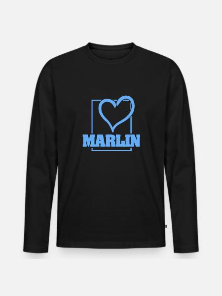 Bachelor Marlin - Men's Premium Organic Long Sleeve Shirt - black