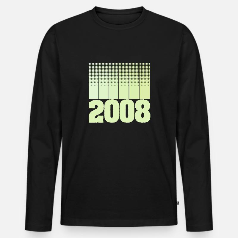 2008 - Männer Premium Bio Langarmshirt - Schwarz