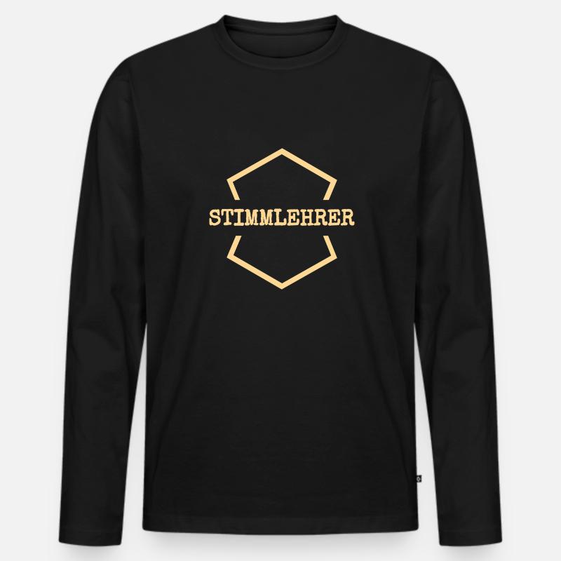 Stimmlehrer als Arbeit - Männer Premium Bio Langarmshirt - Schwarz