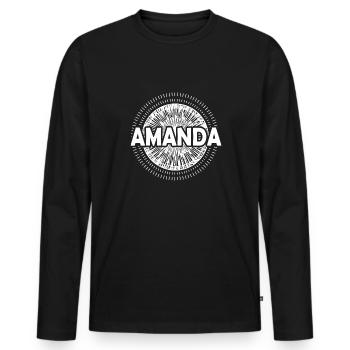 Idée cadeau Amanda - T-shirt manches longues Premium bio Homme - noir - Devant - Nico (187cm)