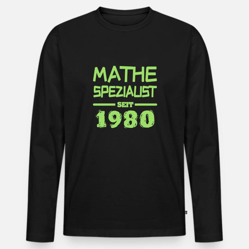 1980 - Männer Premium Bio Langarmshirt - Schwarz