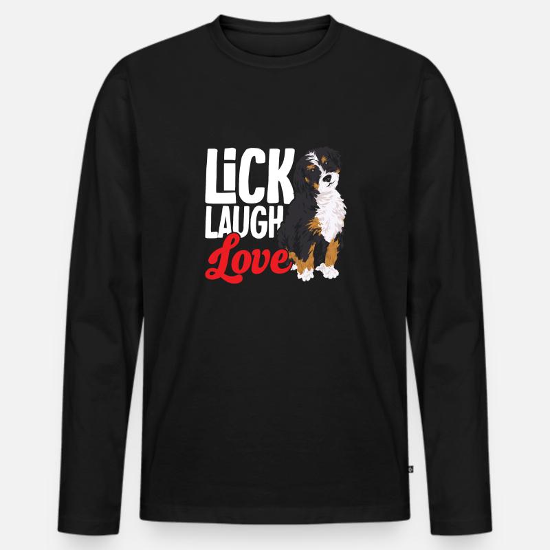 Bernedoodle Hund - Männer Premium Bio Langarmshirt - Schwarz