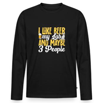 Labrador Retriever blanc Labrador Labrador blanc - T-shirt manches longues Premium bio Homme - noir - Devant - Nico (187cm)