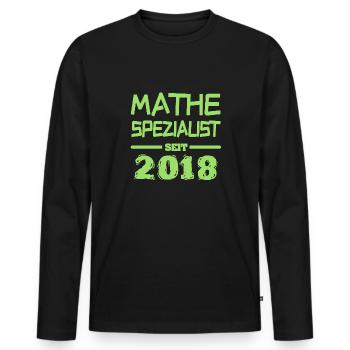 2018 - Men's Premium Organic Long Sleeve Shirt - black - Front - Nico (187cm)