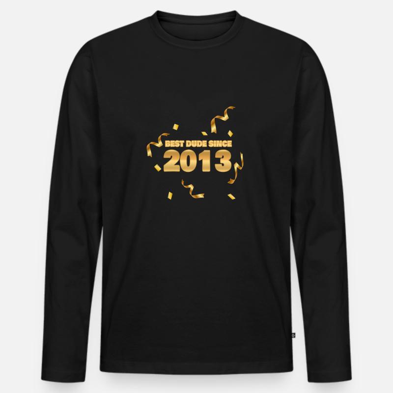 2013 - Männer Premium Bio Langarmshirt - Schwarz