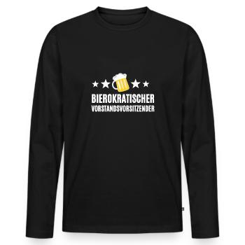 Restez toujours gentil et beérocratique - T-shirt manches longues Premium bio Homme - noir - Devant - Nico (187cm)