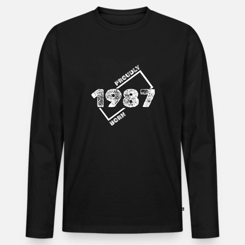 Geboren 1987 - Männer Premium Bio Langarmshirt - Schwarz