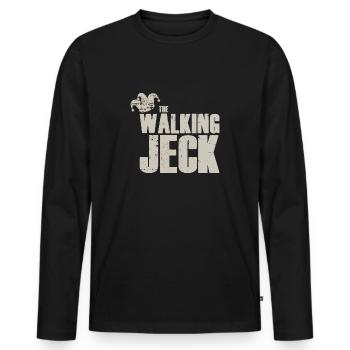 le jeck qui marche - T-shirt manches longues Premium bio Homme - noir - Devant - Nico (187cm)