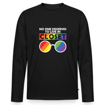 LBGT Flag Gay Pride Human - Men's Premium Organic Long Sleeve Shirt - black - Front - Nico (187cm)