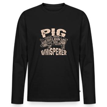 Butcher Butcher Butcher Butcher’s Gift - T-shirt manches longues Premium bio Homme - noir - Devant - Nico (187cm)