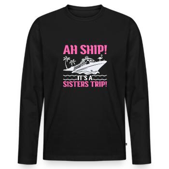 Kreuzfahrt Kreuzfahrtschiff Urlaub Meer - Männer Premium Bio Langarmshirt - Schwarz - Vorne - Nico (187cm)