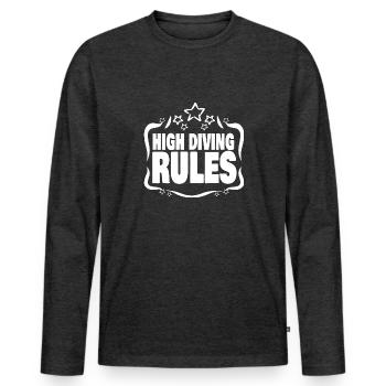 Diving - Men's Premium Organic Long Sleeve Shirt - heather anthracite - Front - Nico (187cm)