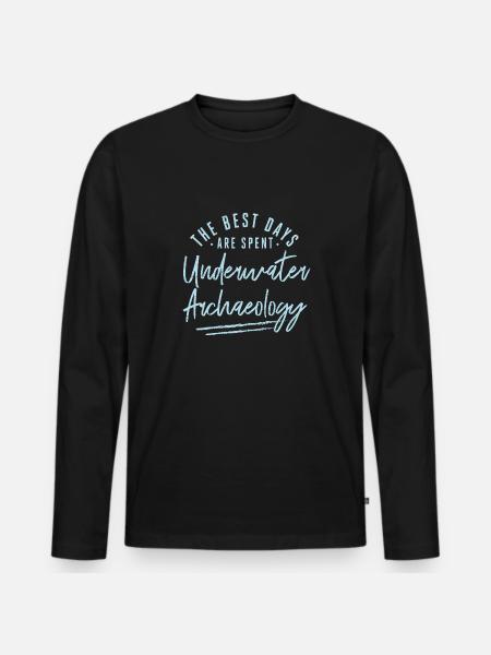 The Best Days Are Spent Underwater Archaeology - Männer Premium Bio Langarmshirt - Schwarz