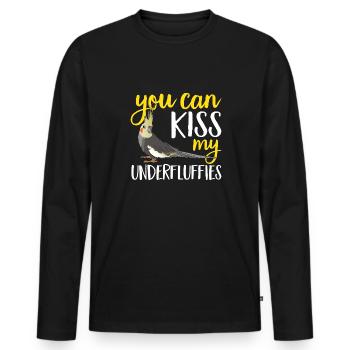 Cockatiel Cockatiel Cockatoo Perroquet Oiseau Cadeau - T-shirt manches longues Premium bio Homme - noir - Devant - Nico (187cm)