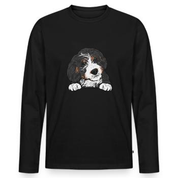Cadeau pour chien Bernedoodle - T-shirt manches longues Premium bio Homme - noir - Devant - Nico (187cm)