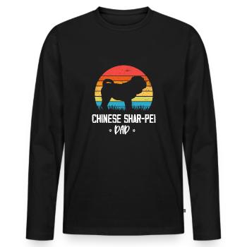 Shar Pei - Männer Premium Bio Langarmshirt - Schwarz - Vorne - Nico (187cm)