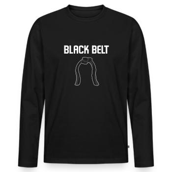 Black Belt Karate Martial Arts - Männer Premium Bio Langarmshirt - Schwarz - Vorne - Nico (187cm)