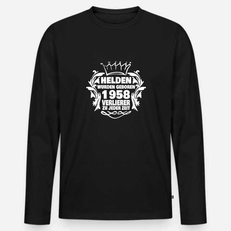 wurden 1958 - Männer Premium Bio Langarmshirt - Schwarz