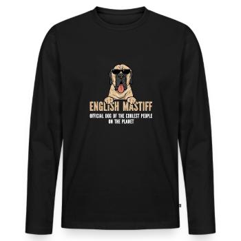 Mastiff Chien Vieux Mastiff anglais - T-shirt manches longues Premium bio Homme - noir - Devant - Nico (187cm)