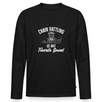 Discgolf Disc Golf Frisbee - Men's Premium Organic Long Sleeve Shirt - black - Front - Nico (187cm)