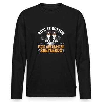 Miniature Australian Shepherd - Männer Premium Bio Langarmshirt - Schwarz - Vorne - Nico (187cm)