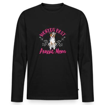 Miniature Australian Shepherd - Men's Premium Organic Long Sleeve Shirt - black - Front - Nico (187cm)