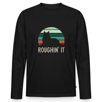 Longhair Collie Rough Collie Dog - Men's Premium Organic Long Sleeve Shirt - black - Front - Nico (187cm)