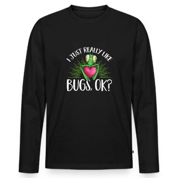 Collectionneur d’insectes Insectes, Amateur de coléoptères, Entomologiste - T-shirt manches longues Premium bio Homme - noir - Devant - Nico (187cm)