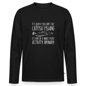 Pêche au poisson-chat Pêcheurs à la ligne - T-shirt manches longues Premium bio Homme - noir - Devant - Nico (187cm)