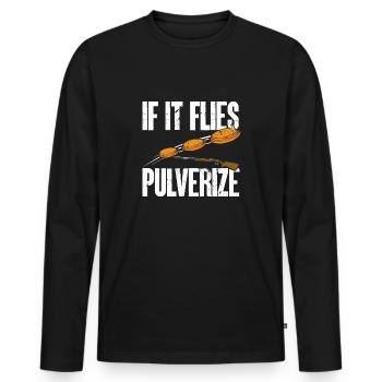 Tir au piège Tir au pigeon en argile Skeet - T-shirt manches longues Premium bio Homme - noir - Devant - Nico (187cm)