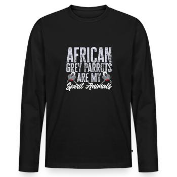 Graupapagei African Grey Parrot Papagei - Männer Premium Bio Langarmshirt - Schwarz - Vorne - Nico (187cm)