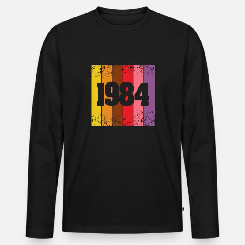 Witzig 1984 - Männer Premium Bio Langarmshirt - Schwarz