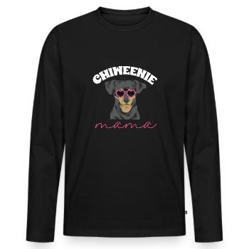 Chiweenie Chien - T-shirt manches longues Premium bio Homme - noir - Devant - Nico (187cm)