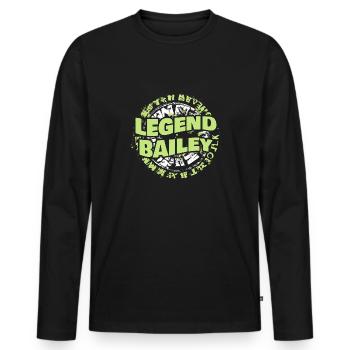 Legenden Bailey - Männer Premium Bio Langarmshirt - Schwarz - Vorne - Nico (187cm)