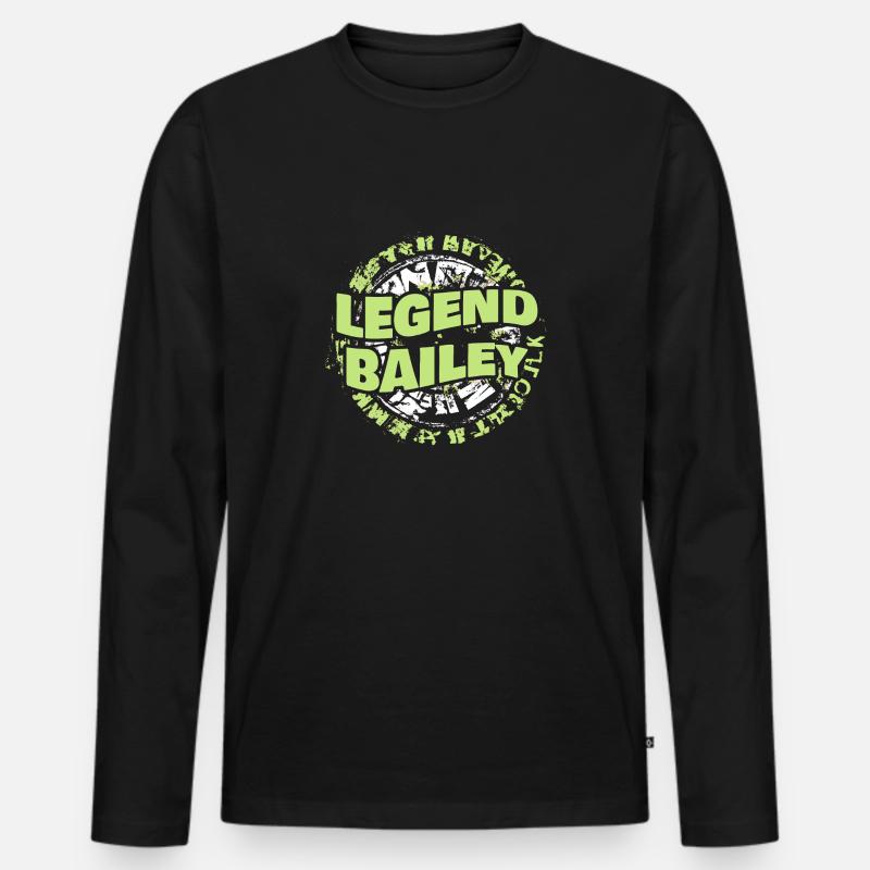 Legenden Bailey - Männer Premium Bio Langarmshirt - Schwarz