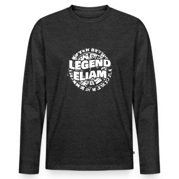 Man Eliam - Men's Premium Organic Long Sleeve Shirt - heather anthracite - Front - Nico (187cm)