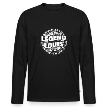 Man Louis - Men's Premium Organic Long Sleeve Shirt - black - Front - Nico (187cm)