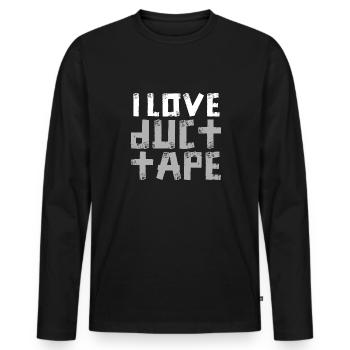 Duct Tape Panzertape Handwerker Klebeband - Männer Premium Bio Langarmshirt - Schwarz - Vorne - Nico (187cm)
