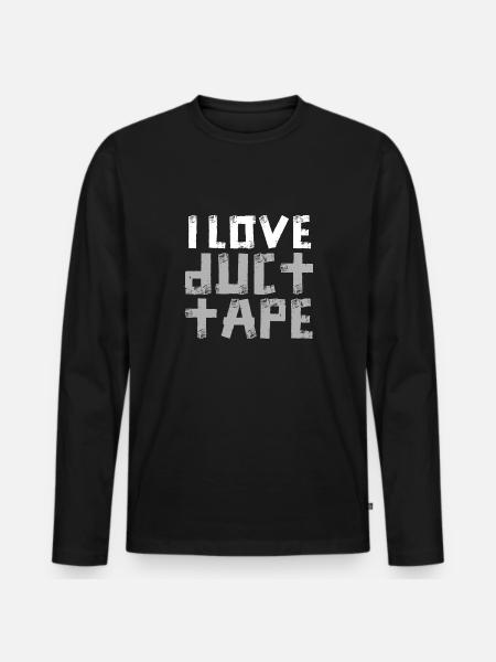 Nastro adesivo Nastro adesivo Nastro adesivo artigianale - Maglia a manica lunga ecologica premium da uomo - nero