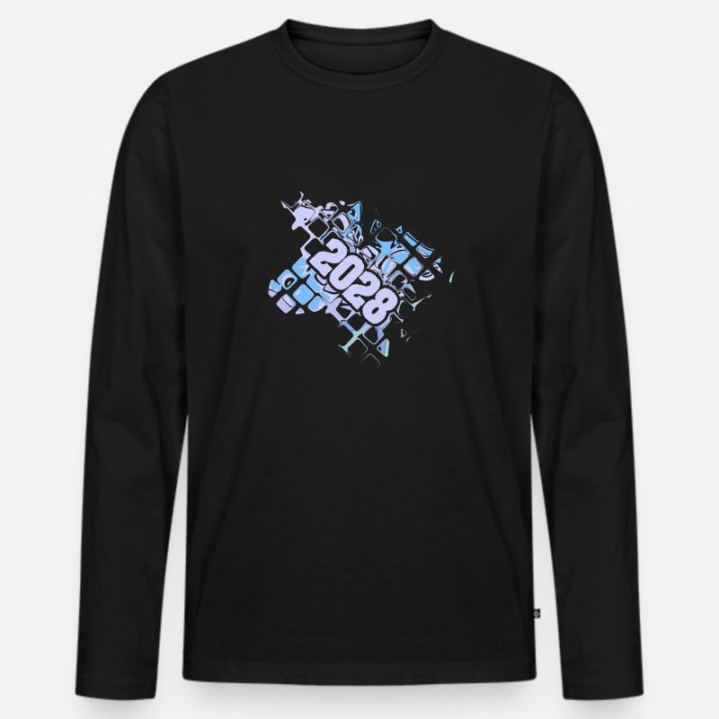 Computer 2028 - Männer Premium Bio Langarmshirt - Schwarz