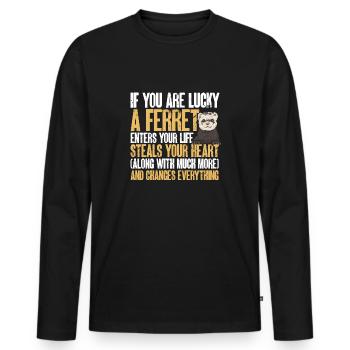 Frettchen Besitzer Frettchen - Männer Premium Bio Langarmshirt - Schwarz - Vorne - Nico (187cm)