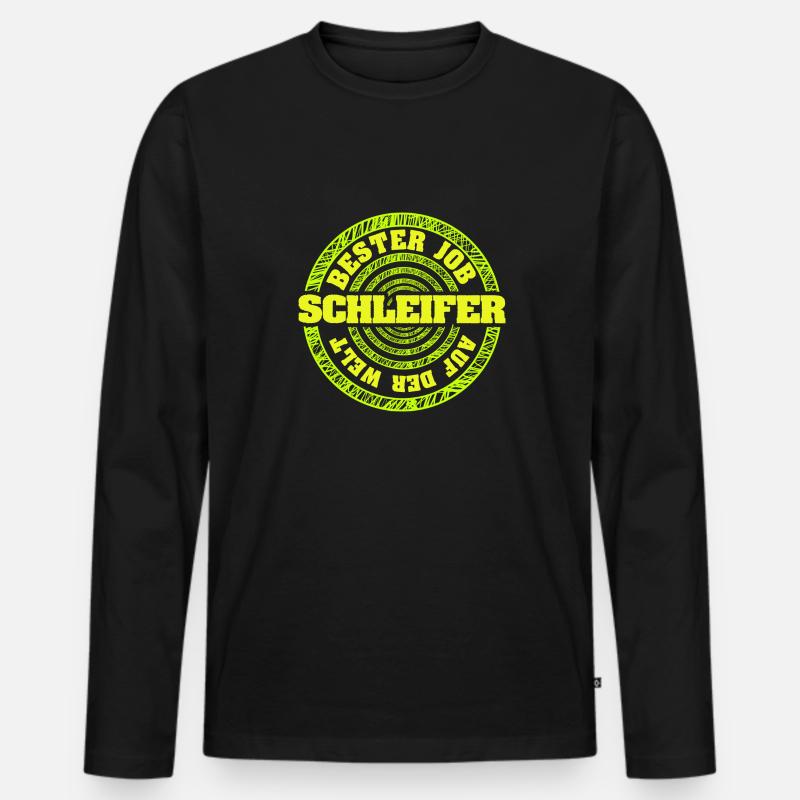 Job Schleifer - Männer Premium Bio Langarmshirt - Schwarz