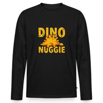 Dino Nuggets Dinosaurier Chicken Nuggets - Männer Premium Bio Langarmshirt - Schwarz - Vorne - Nico (187cm)