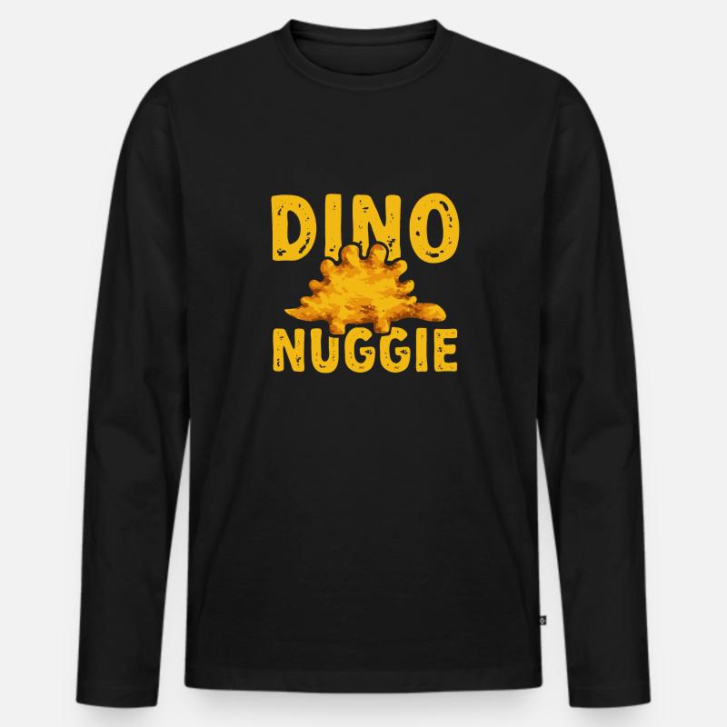Dino Nuggets Dinosaur Chicken Nuggets - Men's Premium Organic Long Sleeve Shirt - black