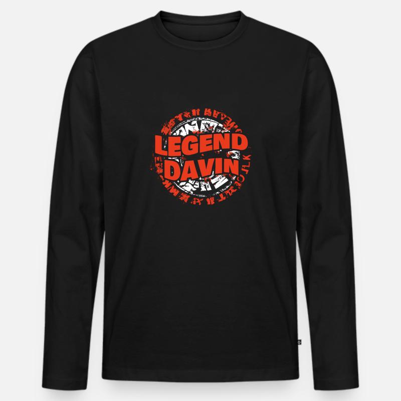 Mann Davin - Männer Premium Bio Langarmshirt - Schwarz
