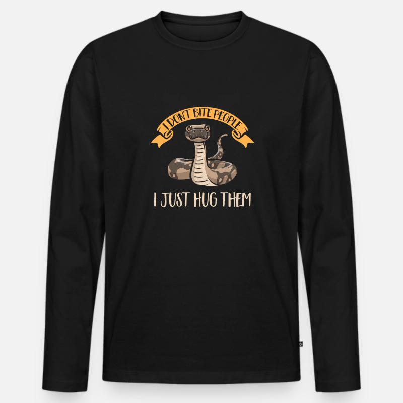 Ball Python Snake King Python - T-shirt manches longues Premium bio Homme - noir